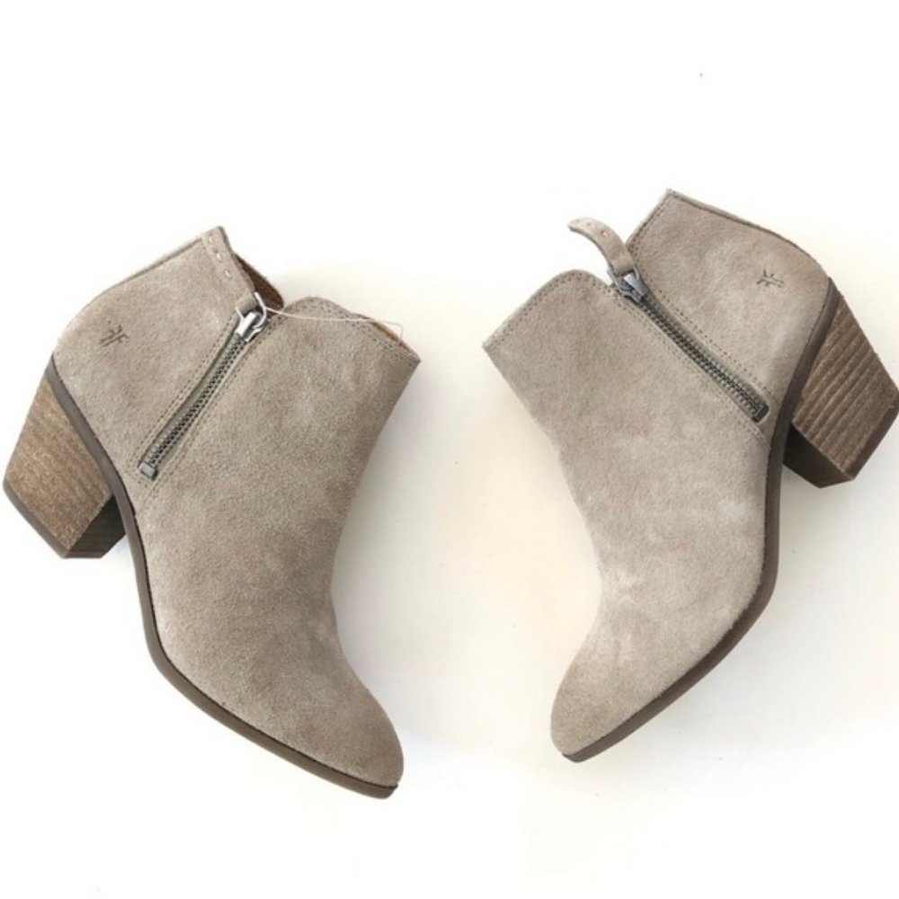 FRYE Suede Leather Judith Ash Ankle Booties NWOB